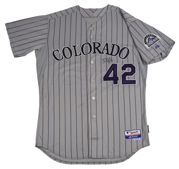 2009 Troy Tulowitzki Game Used and Signed Colorado Rockies Jackie Robinson Day Road Jersey (MLB Authenticated & JSA)